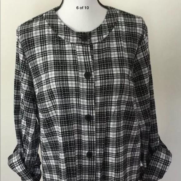 HAYMAKER Black/White Plaid Lightweight jacket Sz L - Picture 3 of 8